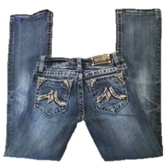 Miss Me Denim - Miss Me Embroiled Boot Distress Stretch Jean 26